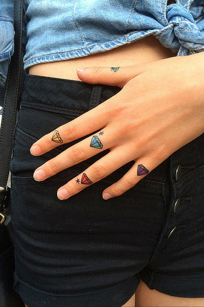 Diamond Tiny Temporary Tattoos. 35+