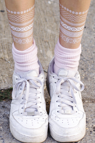 White Temporary Tattoo Bracelets Set 2 sheets