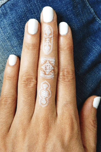 White Henna Temporary Tattoo. 2 sheets
