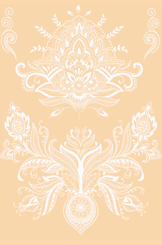 White Lace Henna Temporary Tattoo. Pack of 2 sheets