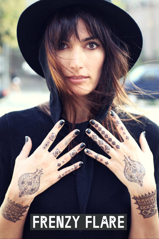 Black Henna Temporary Tattoos. Mehndi. 2 sheets