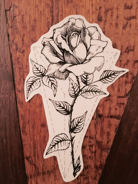 Rose Temporary Tattoo. Line Art Minimalist Style. Customizable with name or quote