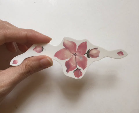 Flower Temporary Tattoo. Pink Delicate Blossom Flower Tattoo. Custom size.  Customizable with Words or Quote