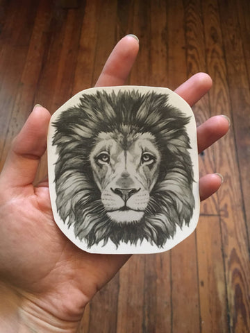 Lion Temporary Tattoo. Lion Head Knuckle Tattoos. Different Sizes