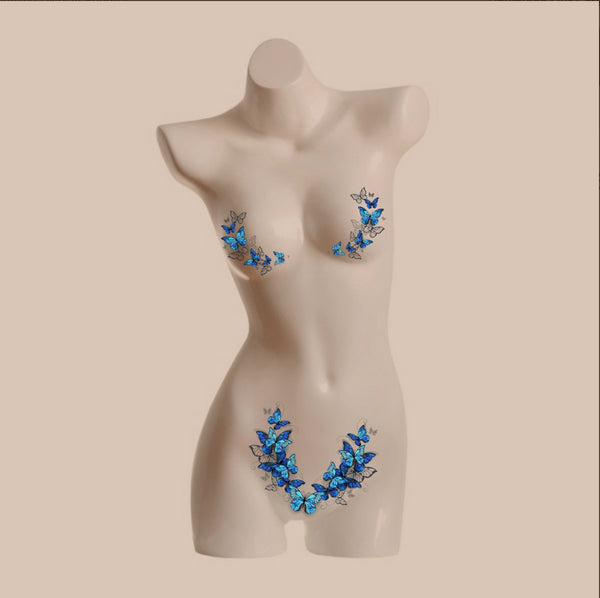 Butterflies Intimate Temporary Tattoos. Cute Pasties and Bikini Area Temporary Tattoos. Sexy Custom Name if Wanted. Valentines Day