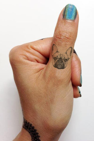 Custom French Bulldog Temporary Tattoo. Customize name. Custom Size