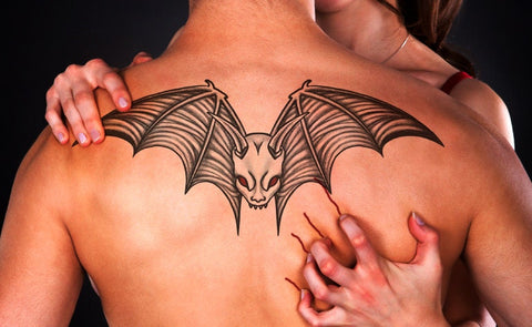 Bat Demon Temporary Tattoo for Halloween Costume. Chest or Back tattoos. Unisex