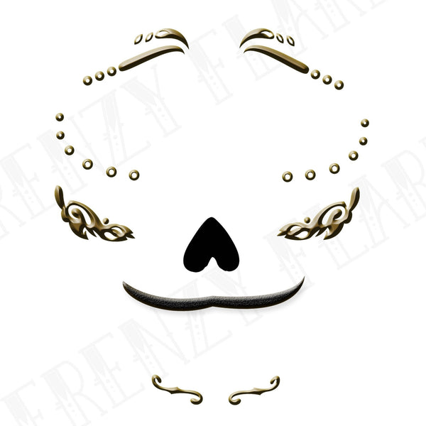 Ernesto de la Cruz Face Temporary Tattoos for Cosplayer Halloween Costume Accessory. 2 copies