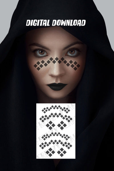 Digital Download Barriss Offee Face and Hand Tattoo Designs. Print From Home