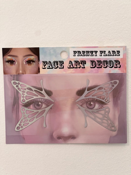 Butterfly Face Sticker. Fairy Creature Costume Accessory. Holographic Foil Rainbow Colors