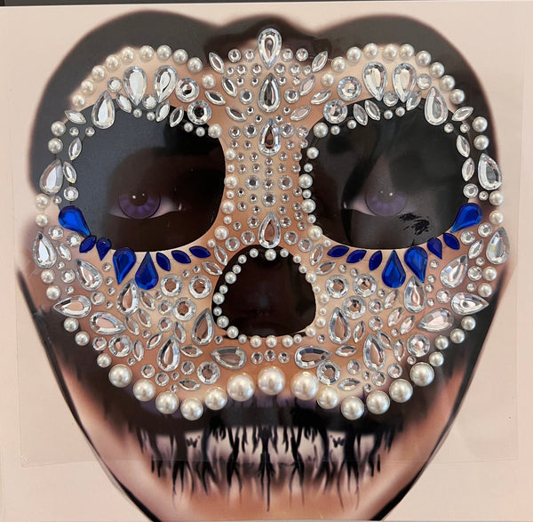 Day of the Dead Face Tattoos Crystal Sticker, Fashionable Scary Halloween Costume Accessory.Dia de los Muertos