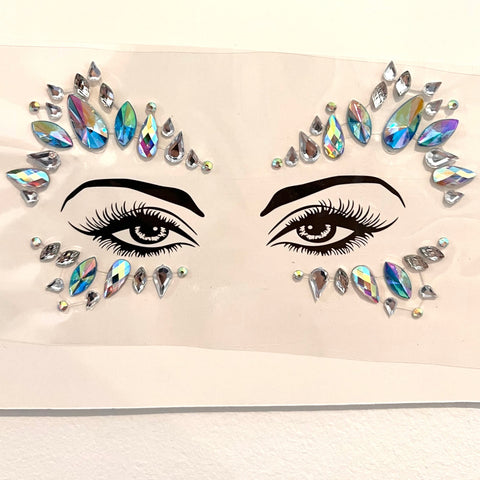 Blue Mermaid Face Jewels for Halloween Costume, Carnival or Festivals.  Princess, Cleopatra, Fairy Costume Accessory