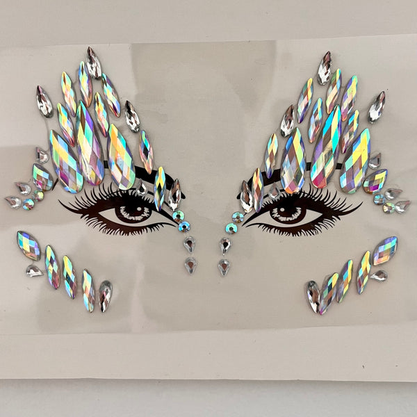 Frozen Ice Queen, Mermaid Face Jewels for Halloween Costume, Carnival or Festivals.  Princess, Cleopatra, Fairy Costume Accessory.