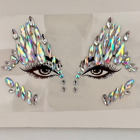 Frozen Ice Queen, Mermaid Face Jewels for Halloween Costume, Carnival or Festivals.  Princess, Cleopatra, Fairy Costume Accessory.