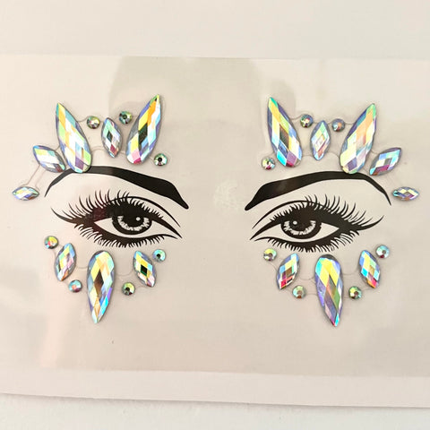 Goddess Face Jewels for Halloween Costume, Carnival or Festivals. Barbie face Crystals, Princess, Cleopatra, Fairy Costume Accessory