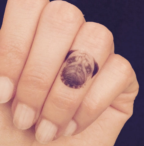 Pug Temporary Tattoo. Pack of 4. Tiny Tattoos. Stocking Stuffer Gift