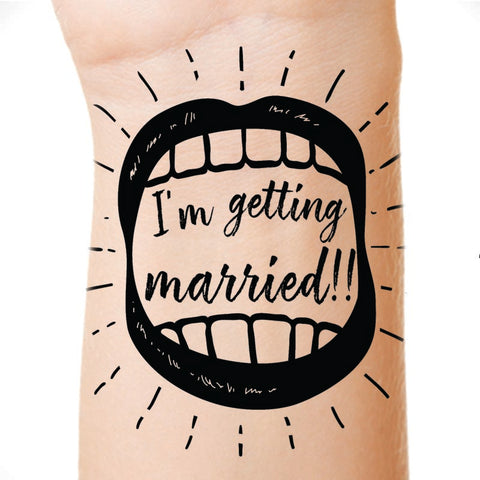 Bachelorette Temporary Tattoo Party Favor Bride and Groom Fun Gift