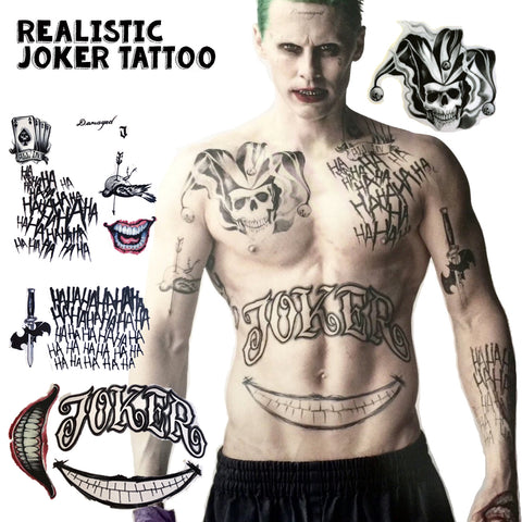 Joker Temporary Tattoos Suicide Squad Costume Cosplay