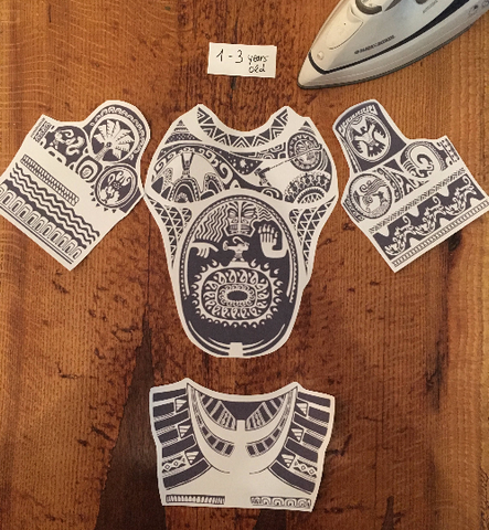 Iron On Transfer Maui Moana Halloween Costume DIY for Babies, Todlers, Kids of all ages and Adults