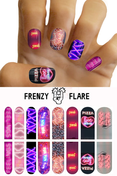 Neon Sign Nail Decals. Nail Art