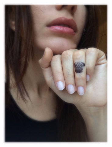 4 Tiny Pug Temporary Tattoos
