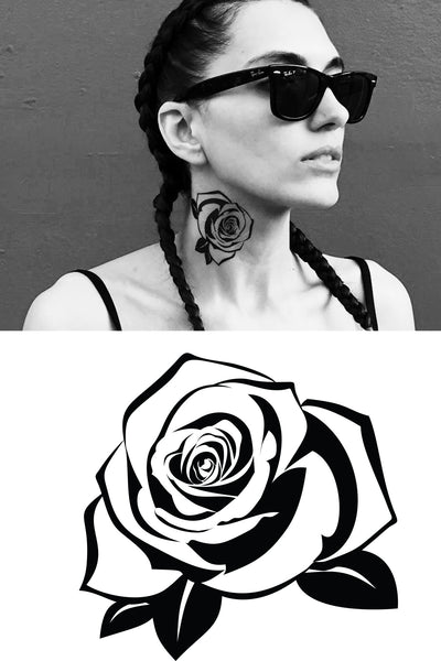 Rose Temporary Tattoo. Pack of 2