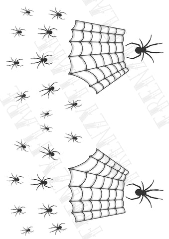Modern Witch Spiderweb Temporary Tattoos for Halloween Costume. Spooky Spiders for Knuckes, Hand and Face Tattoos