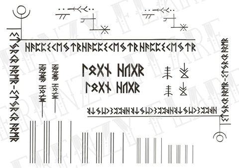 Atreus GOW Temporary Tattoos for Cosplayers. 2 Sizes of Each Design Included. Runes for Costume