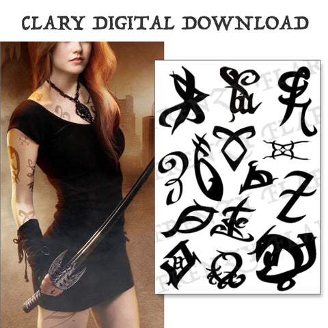 Clary Tattoo Designs DIGITAL DOWNLOAD. Print Yourself From Home. Shadow Hunters Runes