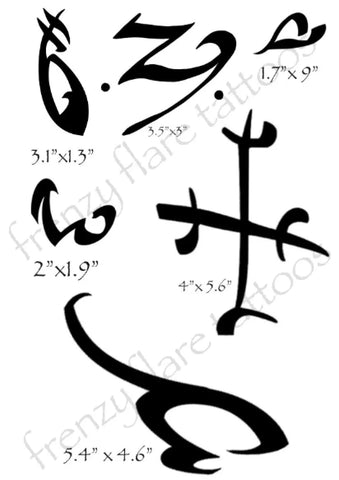 Jace Runes Temporary Tattoos from Shadowhunters - Full Set