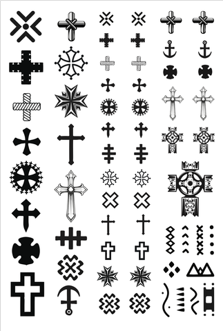Crosses Temporary Tattoos. Tiny Tats. 2 sheets