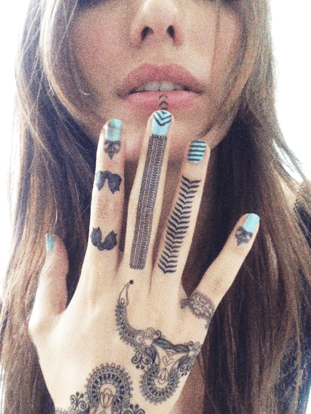 Black Henna Temporary Tattoos. Tribal Jewels.