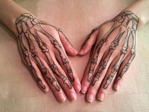 Coco Skeleton hands temporary tattoos for cosplay. Skull