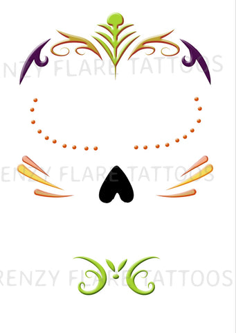 Hector Face Temporary Tattoos for Coco Inspired Costume