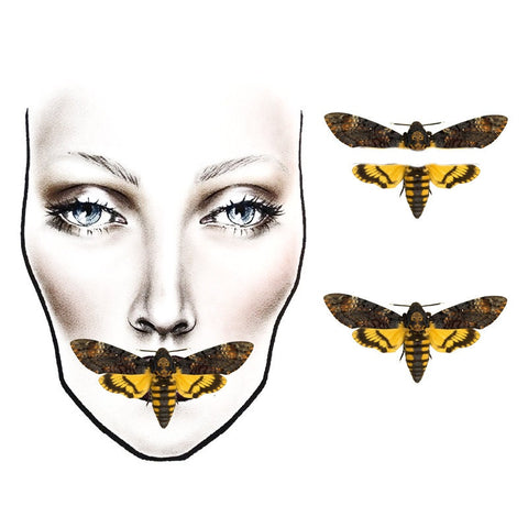 Silence of Lambs Moth Temporary Tattoo for Cosplayer on Halloween