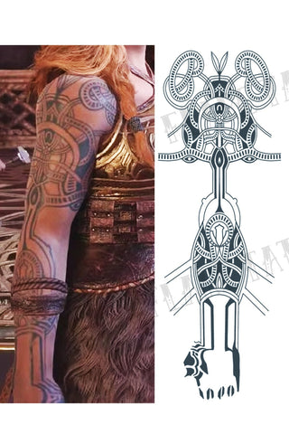 Odin GOW Temporary Tattoos for Cosplayers Viking Style Runes Tattoo Face  and Arm Tattoos. God of War Costume 