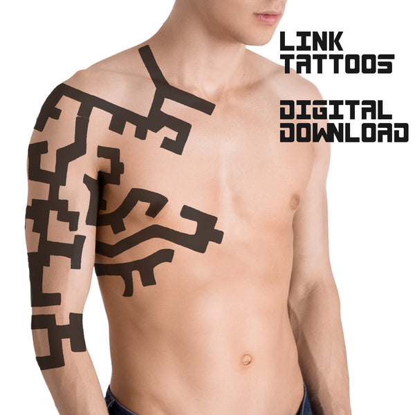 Link Zelda Tattoo Designs for Cosplayers. Digital Download. Print From Home