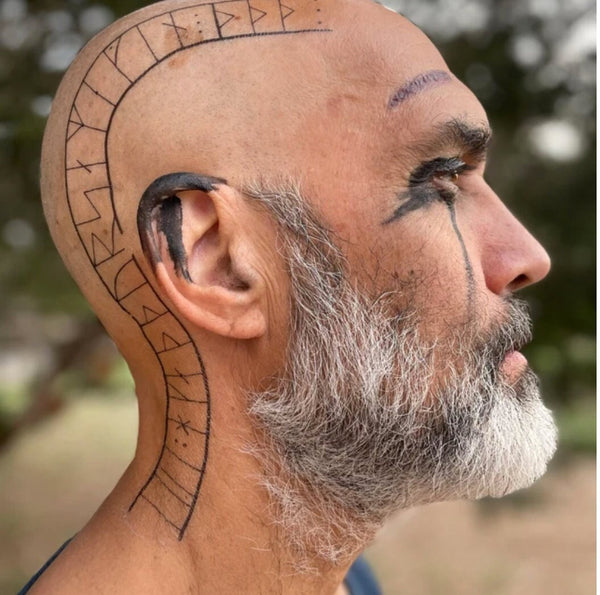 Floki Head Tattoo Vikings for Cosplay. Includes Both Sides of the Head