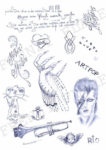 Lady Gaga Cosplay Temporary Tattoos. Gaga's inspired tats