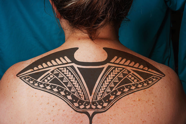 Stingray Grandma Tala Temporary Tattoo for Cosplayers. Manta Ray Tattoo. Polynesian Tattoo Design