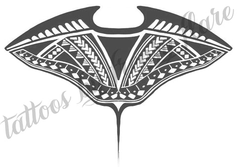 Stingray Grandma Tala Temporary Tattoo for Cosplayers. Manta Ray Tattoo. Polynesian Tattoo Design