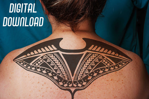 Digital Download Stingray Grandma Tala Tattoo Design. Print from Home. Polynesian Tattoo Design