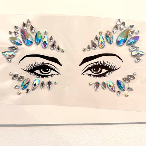 9 Sheets Eye Body Face Gems Jewels Rhinestone Stickers Self Adhesive  Crystal Rainbow Makeup Diamonds Face Stick Gems for Women Festival  Accessory and Nail Art Decorations (Moon and Butterfly) 