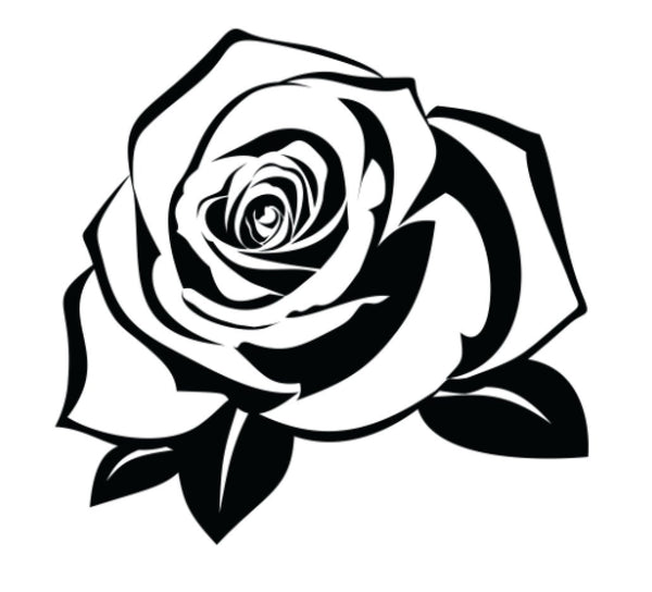 Rose Temporary Tattoo Floral Tat. Pack of 2